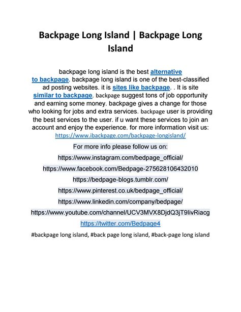 backpage long island|Long Island